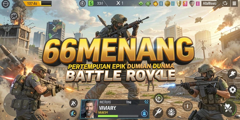 Gameplay menegangkan dalam pertempuran Battle Royale 66MENANG.