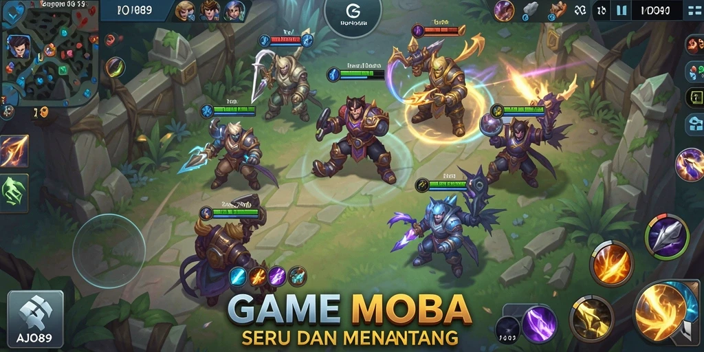 Tampilan gameplay seru dari AJO89 dengan karakter unik.