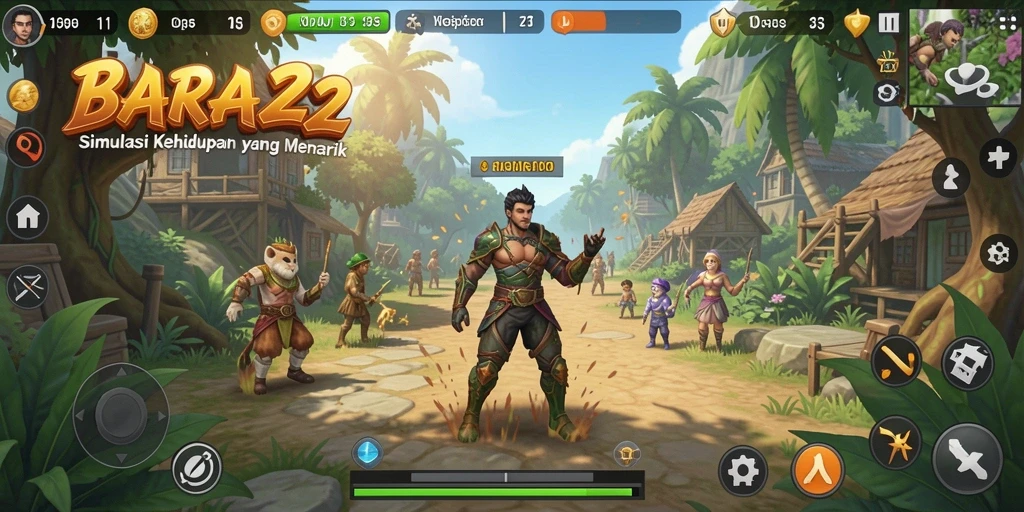 Tampilan gameplay BARA22 yang menarik dan interaktif.