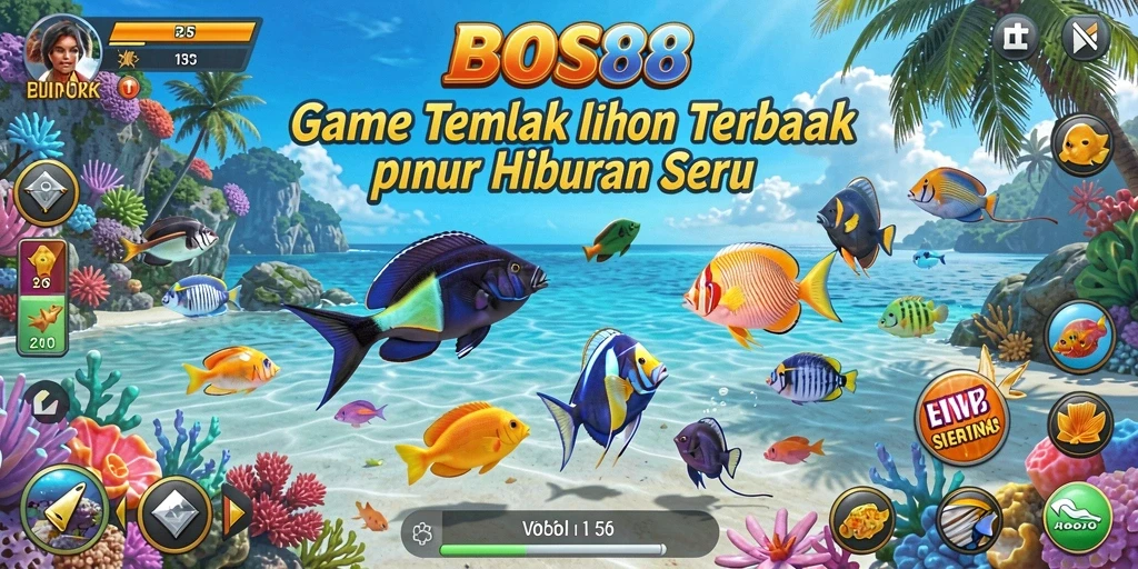 Gameplay seru menembak ikan berwarna-warni di lautan.