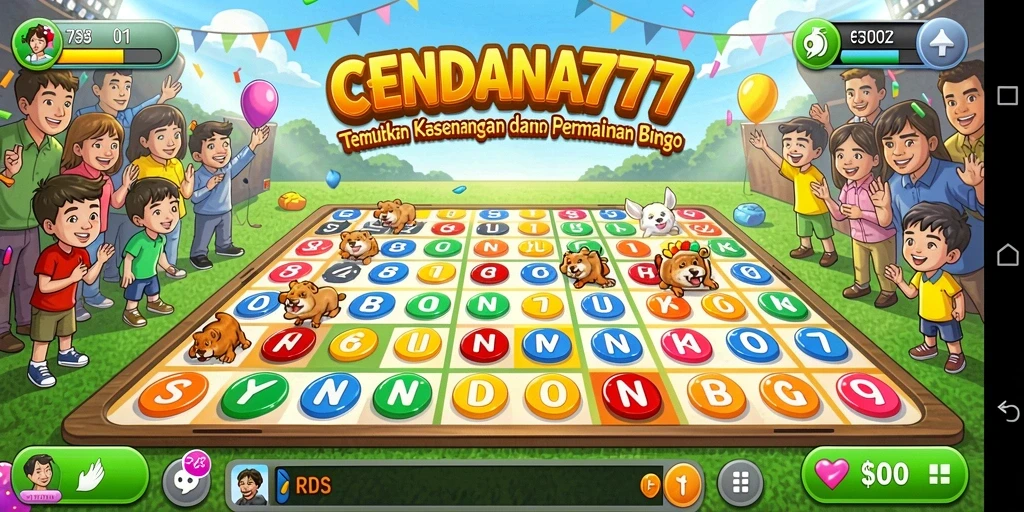 Screenshot CENDANA777 menunjukkan gameplay Bingo yang seru dan interaktif.