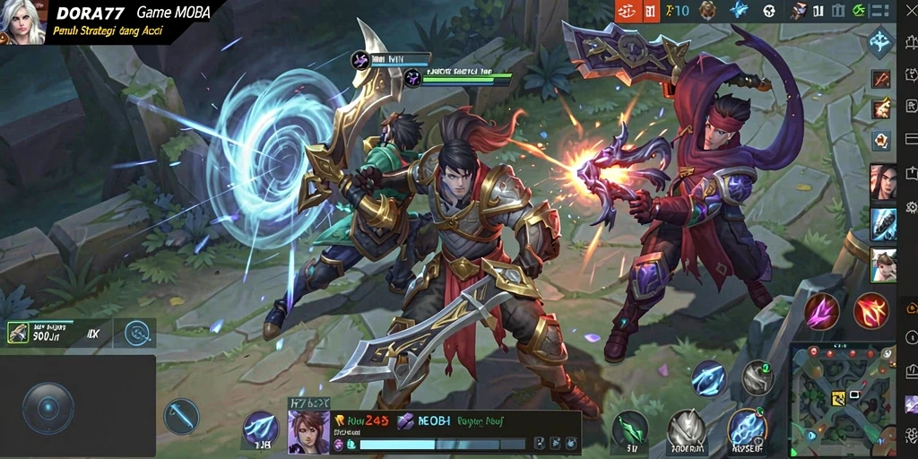 Tampilan menarik dari gameplay DORA77 yang penuh aksi dan strategi.