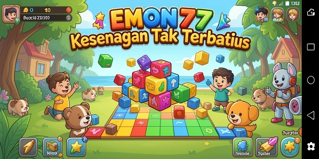 Tampilan gameplay menarik dari EMON77 dengan beragam teka-teki.