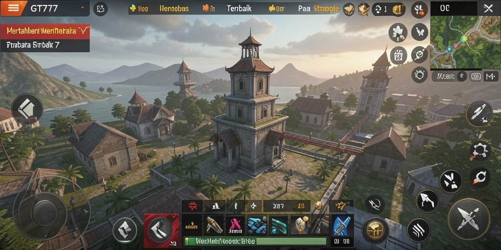 Tampilan gameplay GT777 yang menegangkan dalam mode Tower Defense.