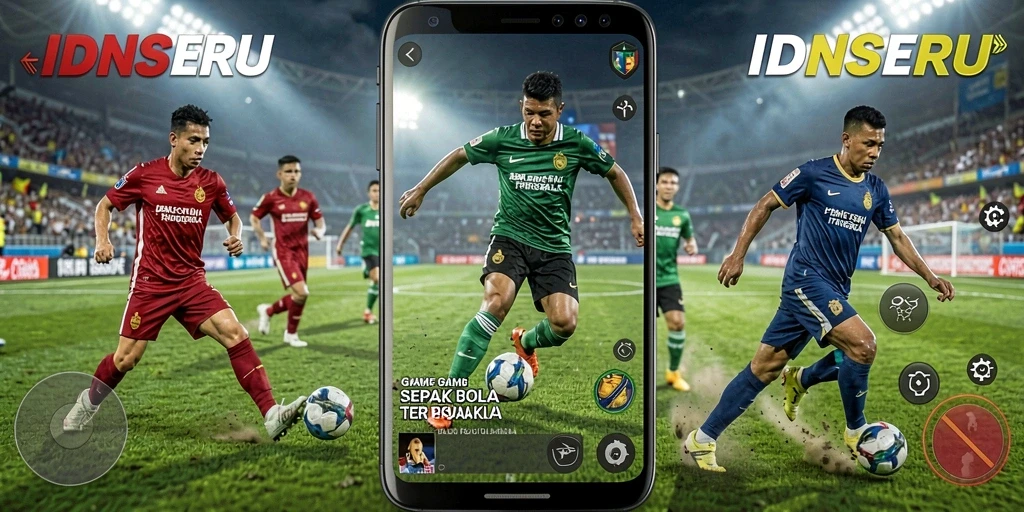 Tampilan gameplay menegangkan dalam pertandingan sepak bola.