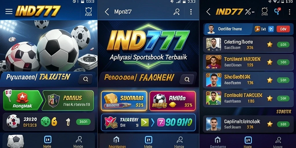 Screenshot IND777 menunjukkan antarmuka taruhan olahraga yang menarik.