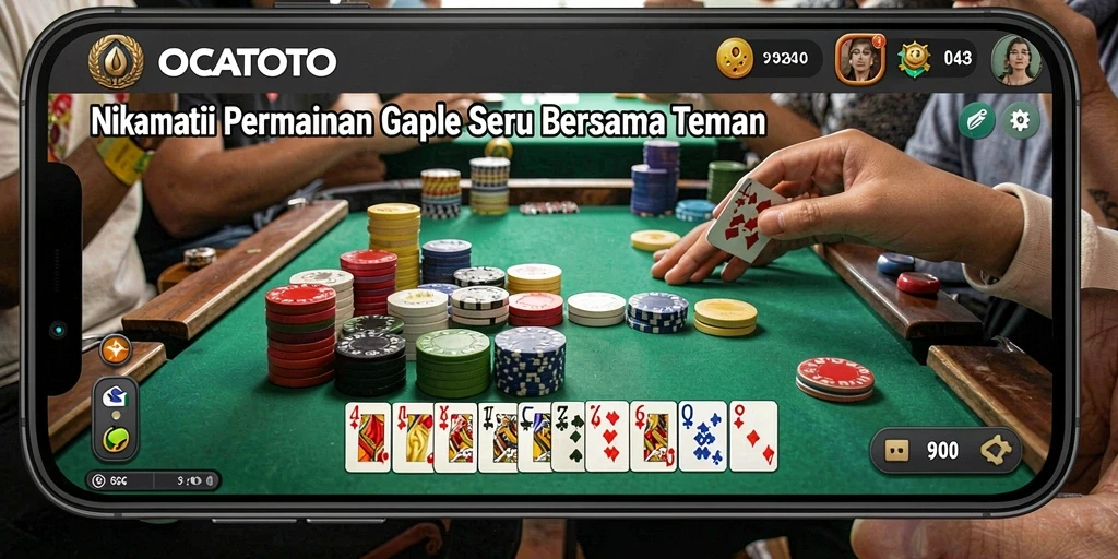 Screenshot gameplay OCATOTO yang menarik dengan suasana Gaple.