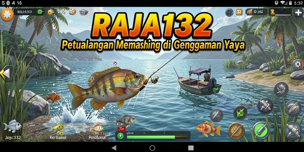 Tampilan gameplay seru saat menangkap ikan besar di RAJA132.