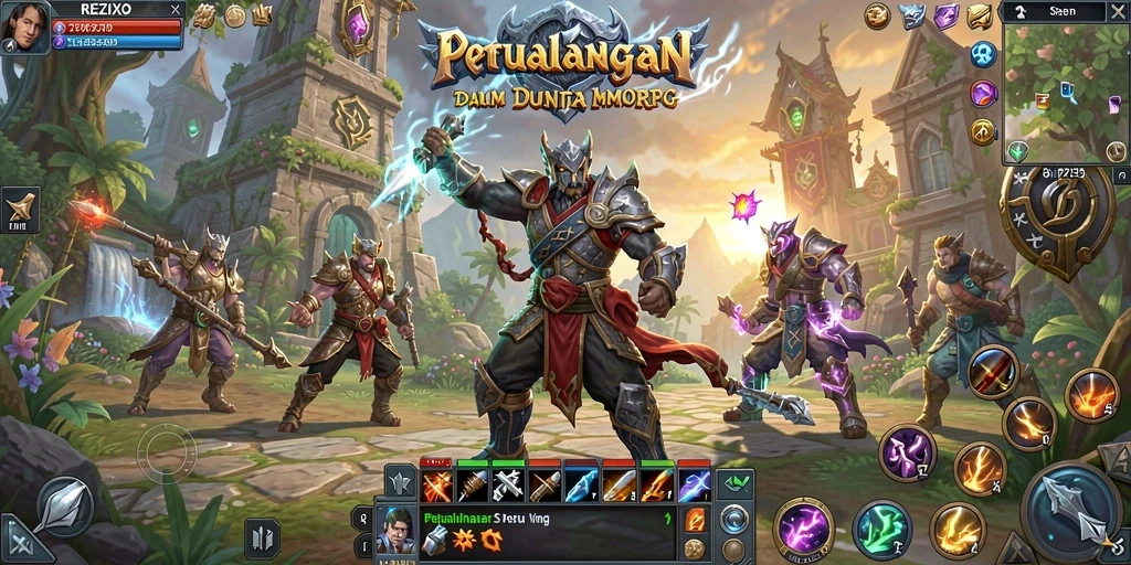 Tampilan gameplay seru dalam dunia <strong>REZIXO</strong> yang menakjubkan.