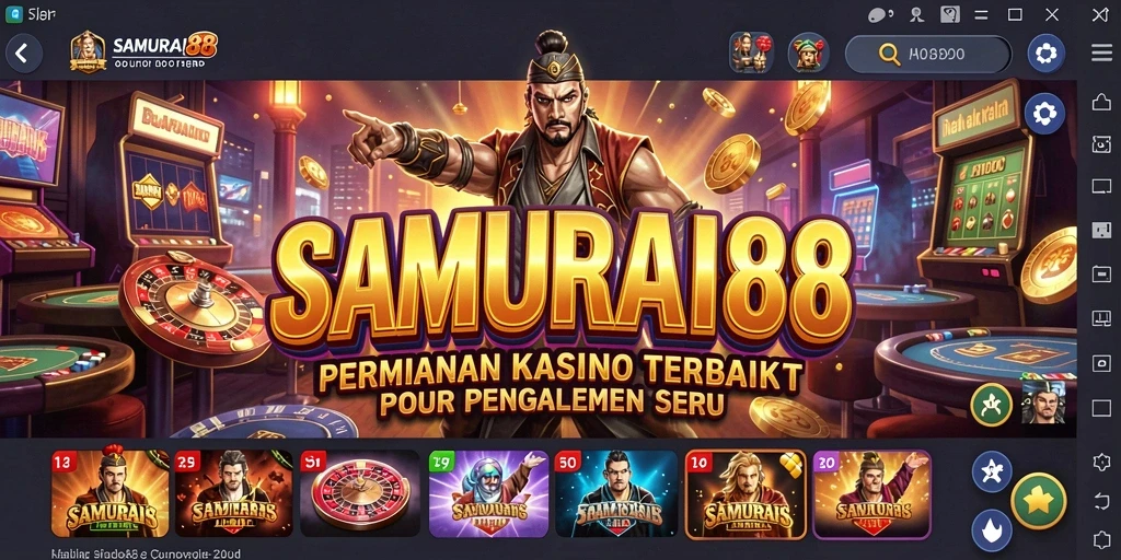 Screenshot utama SAMURAI88 menunjukkan tampilan menarik dari permainan Kasino.