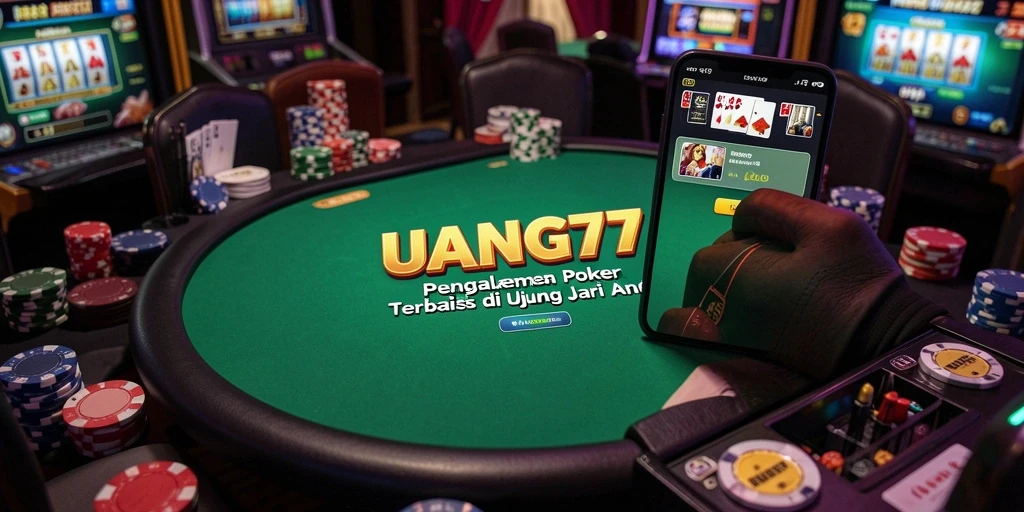Screenshot UANG77 menampilkan gameplay seru poker dengan pemain aktif.