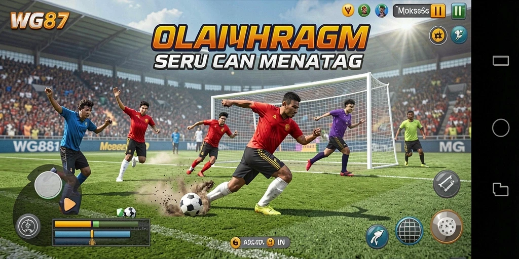 Tampilan gameplay seru dari WG87 yang menggambarkan pertandingan olahraga.