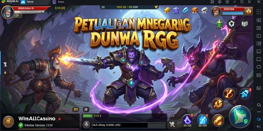 Tampilan gameplay dalam dunia fantasi RPG yang menakjubkan.